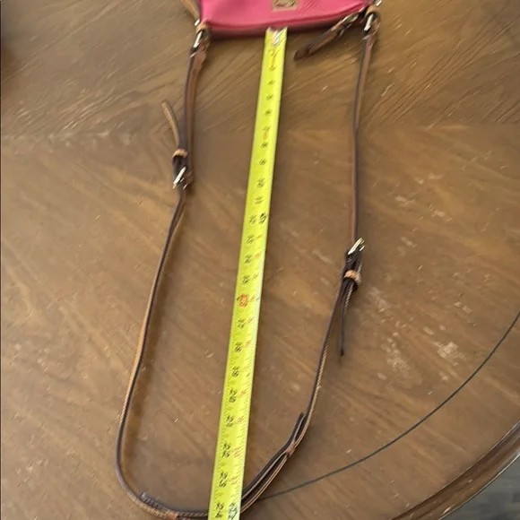 Dooney & Bourke Fuchsia Pink & Brown Leather Convertible Shoulder Crossbody Bag - Picture 8 of 16